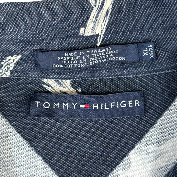 Vintage Tommy Hilfiger Polo Shirt Adult LARGE Blue Boats Yachts Nautical 90s - Picture 4 of 11